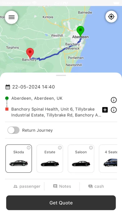 Ảnh chụp màn hình của Dover Orion Taxis