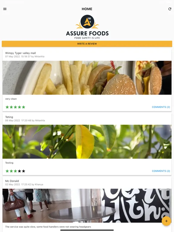 ภาพหน้าจอของ Assure Foods iPad 