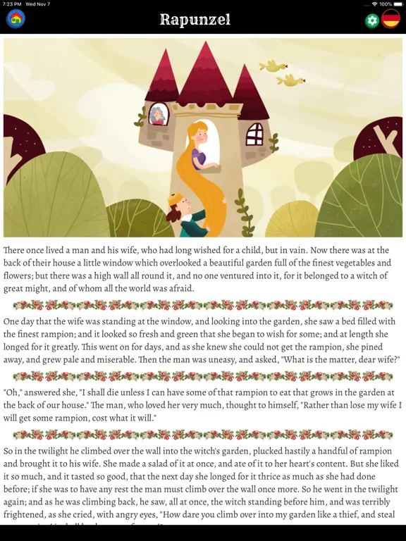 Ảnh chụp màn hình của Grimm Brothers' Fairy Tales iPad 