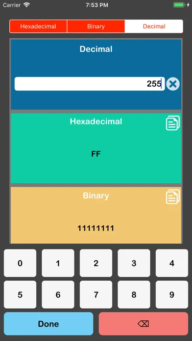 Tangkapan skrin Hex to Decimal Converter