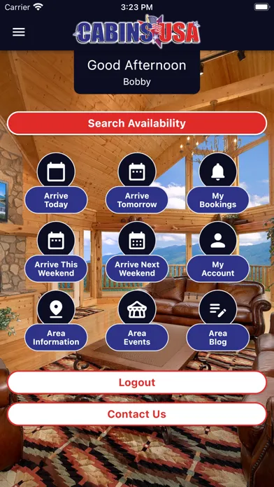 Captures d'écran de Cabins USA Guest App