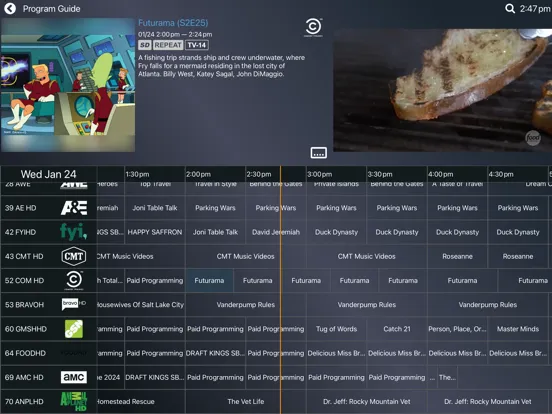 Tangkapan layar Mid-Hudson TV iPad 