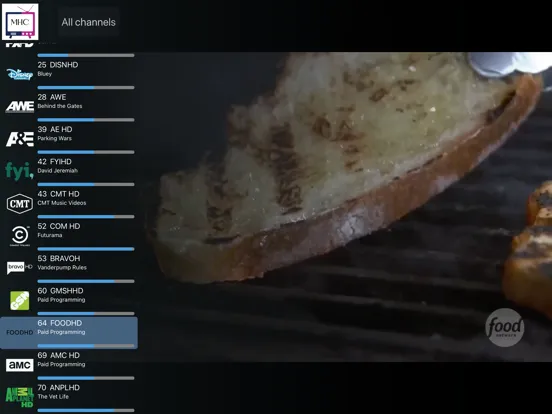Tangkapan layar Mid-Hudson TV iPad 
