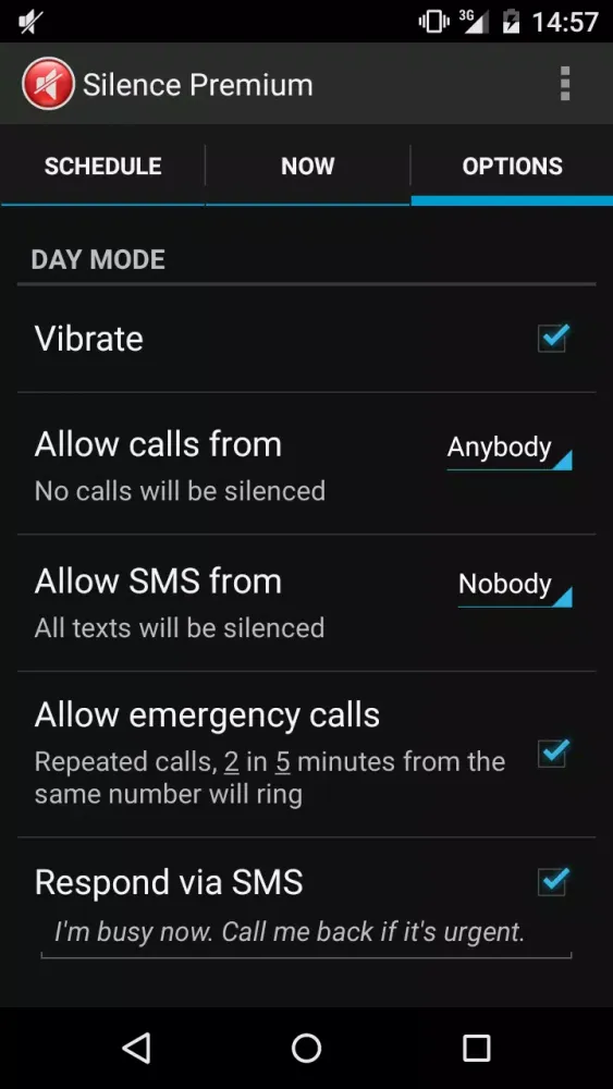 Tangkapan skrin Silence Premium