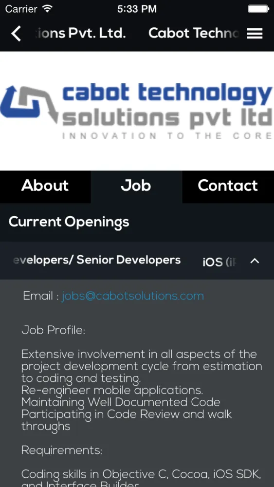 Infopark App स्क्रीनशॉट