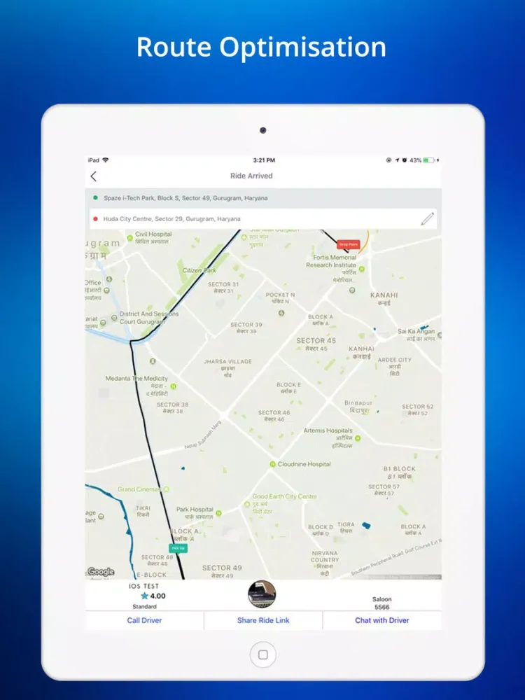 CabTrack iPad  Screenshots
