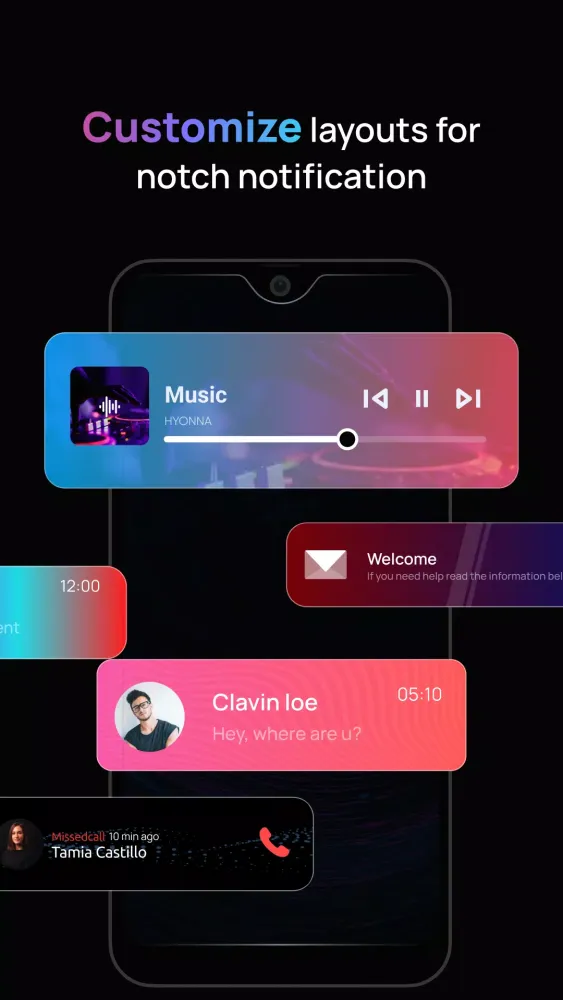 Zrzuty ekranu Adaptive Notch Notification