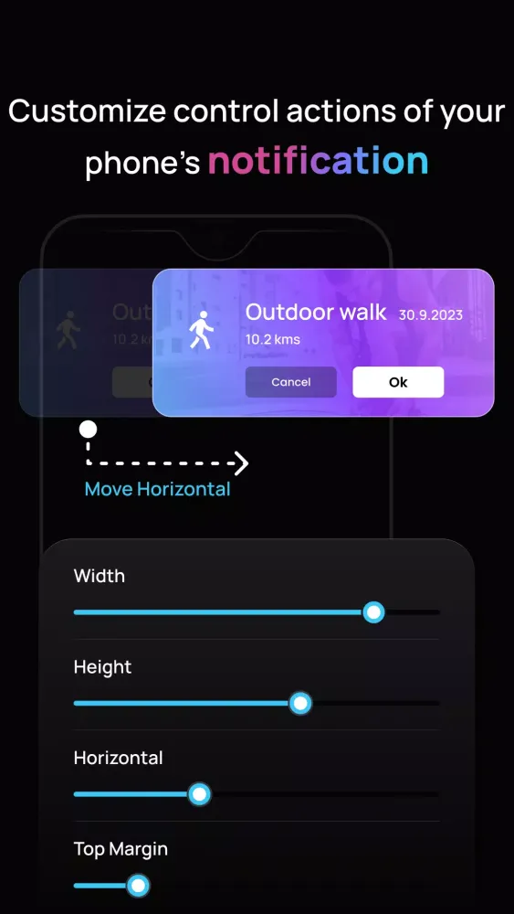 Zrzuty ekranu Adaptive Notch Notification