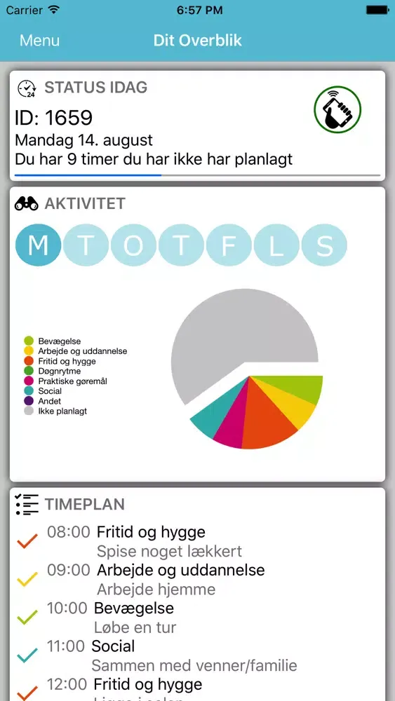 Ảnh chụp màn hình của Moribus - adfærdsaktivering