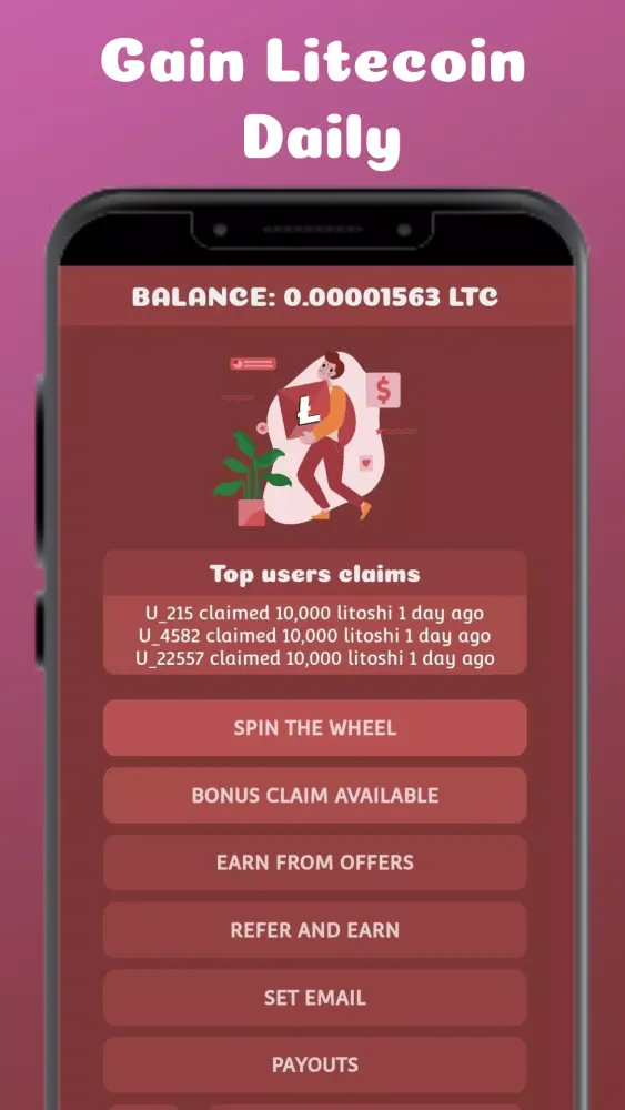 ภาพหน้าจอของ Earn Extra Litecoin