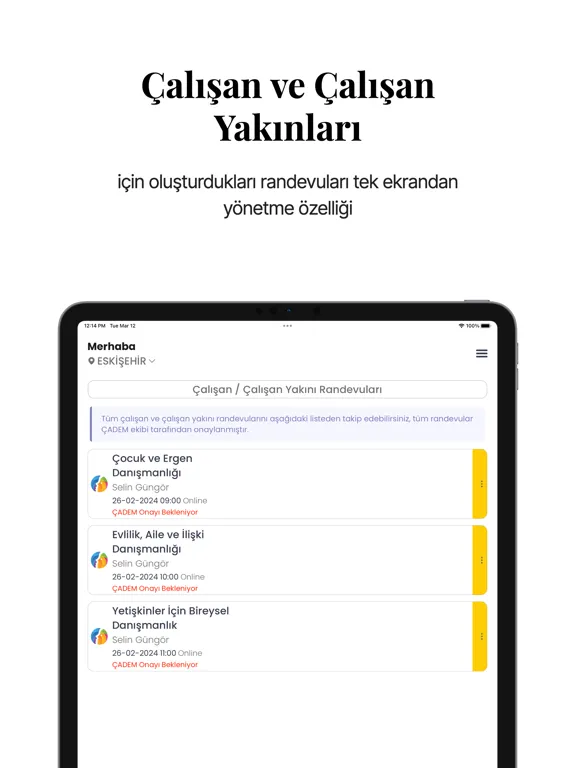 ÇADEM: Çalışan Destek Programı iPad  스크린샷