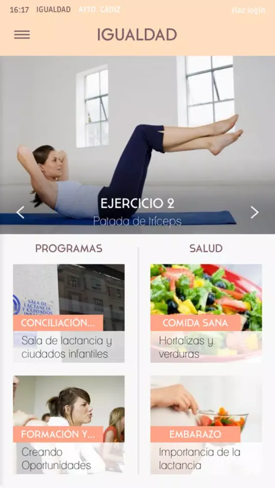 Captures d'écran de App de Igualdad de Cádiz
