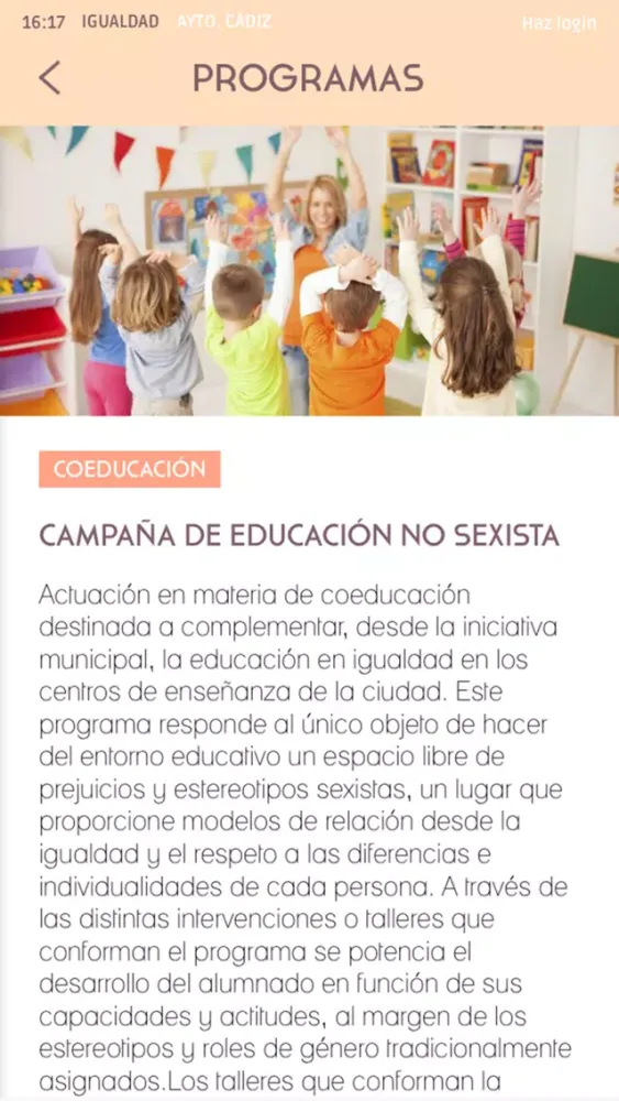 Captures d'écran de App de Igualdad de Cádiz