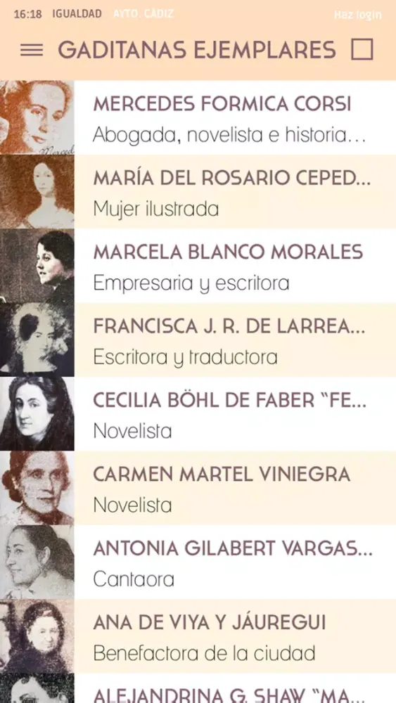 Captures d'écran de App de Igualdad de Cádiz