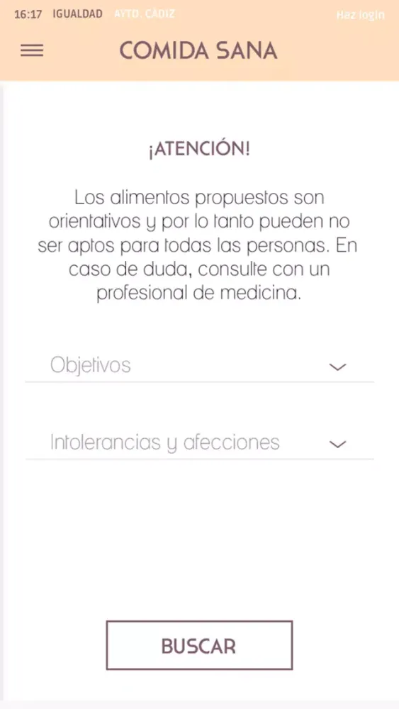 Captures d'écran de App de Igualdad de Cádiz