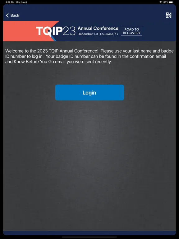 ACS-TQIP Conference iPad  Screenshots