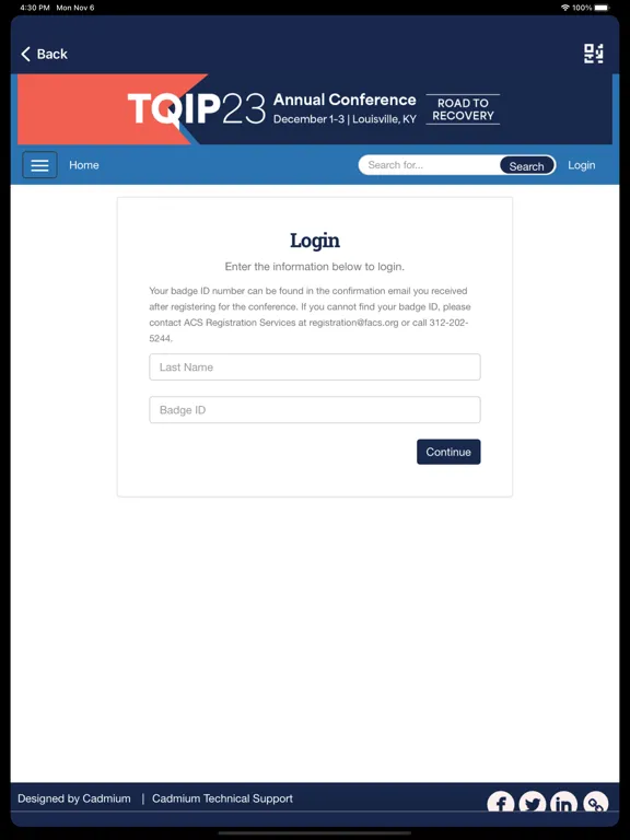 ACS-TQIP Conference iPad  Screenshots