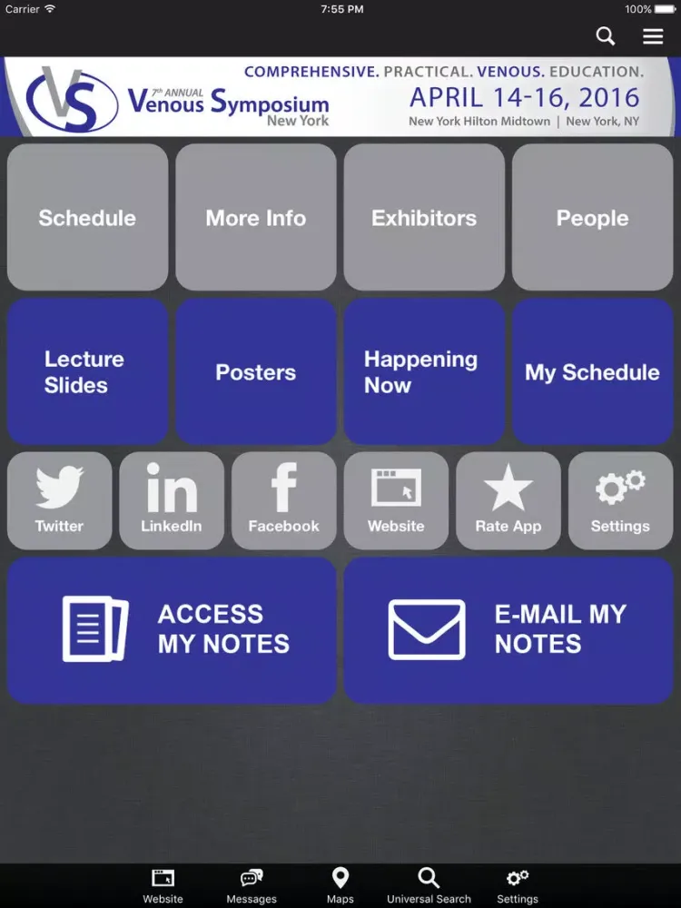 Venous Symposium 2016 iPad  スクリーンショット