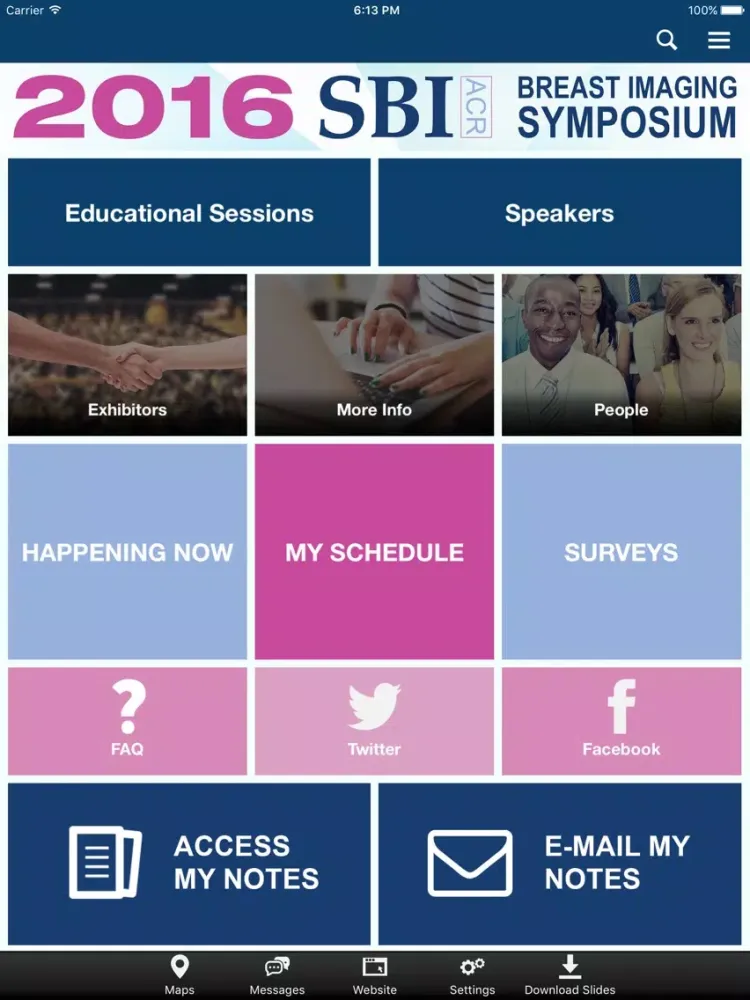 SBI/ACR Symposium 2016 iPad  Screenshots