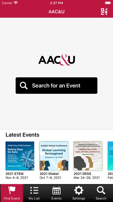 AAC&U Events Screenshots