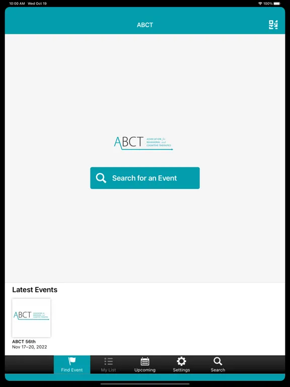 ABCT Events iPad  스크린샷