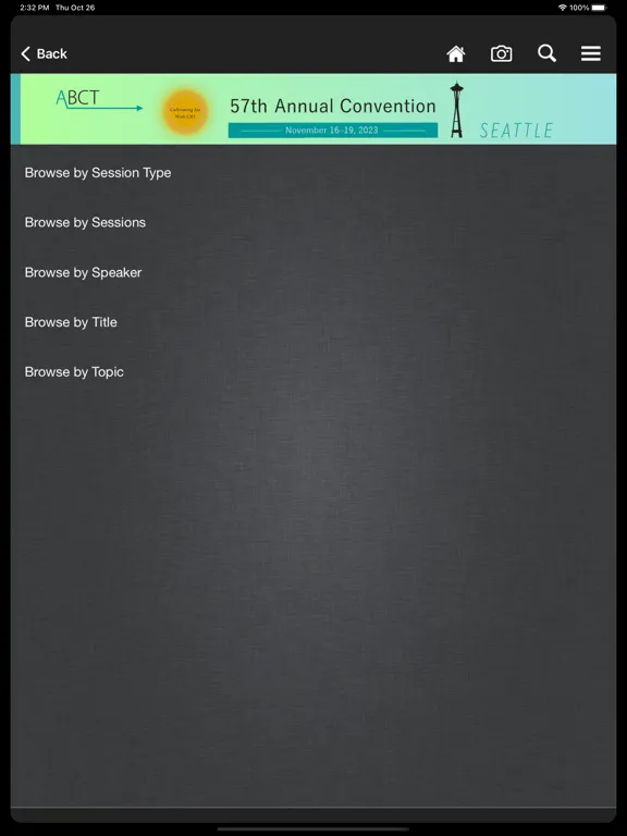 ABCT Events iPad  스크린샷