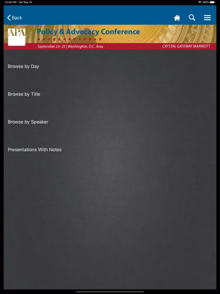 APA National Events iPad  স্ক্রিনশট