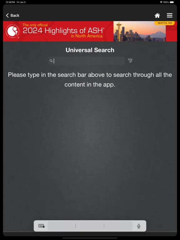 ASH Meetings iPad  Screenshots
