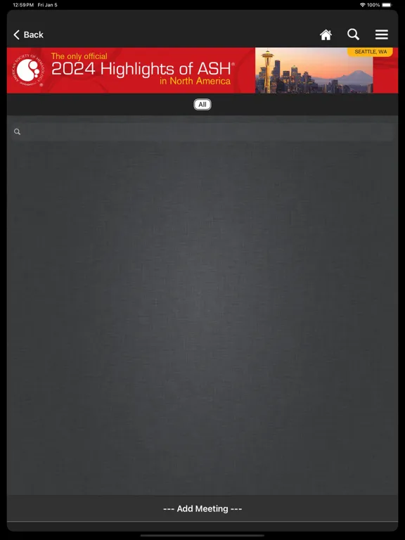 ASH Meetings iPad  Screenshots