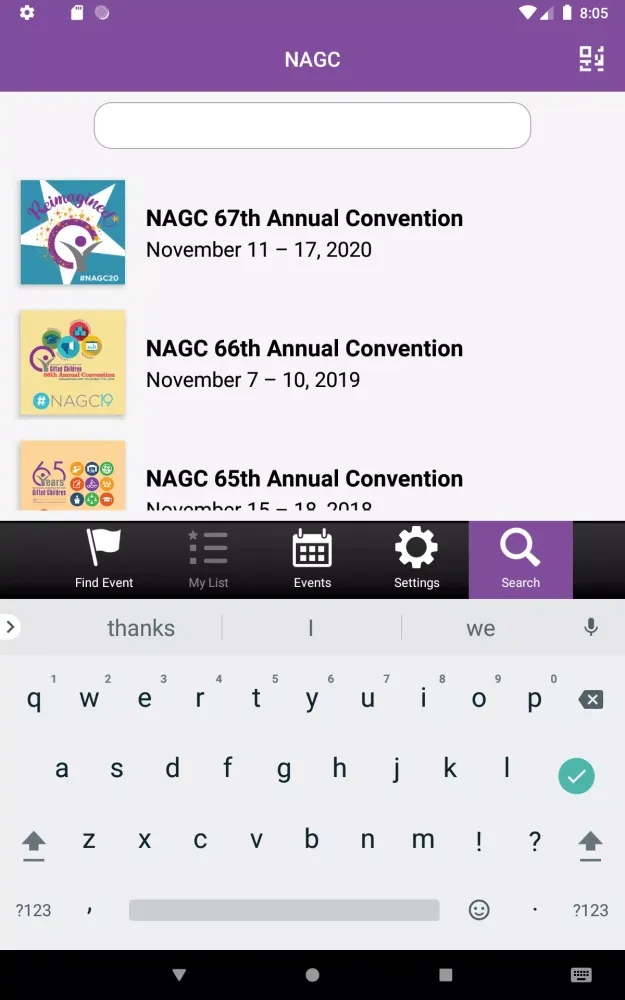 Capturas de pantalla de NAGC Meetings