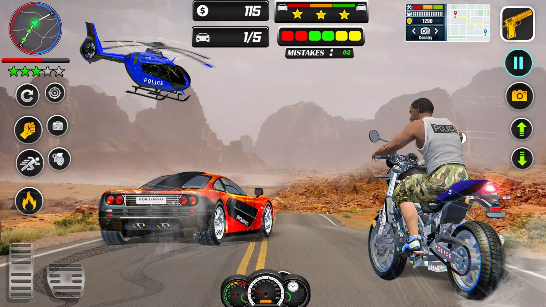 US Police Car Chase Thief Game应用截图
