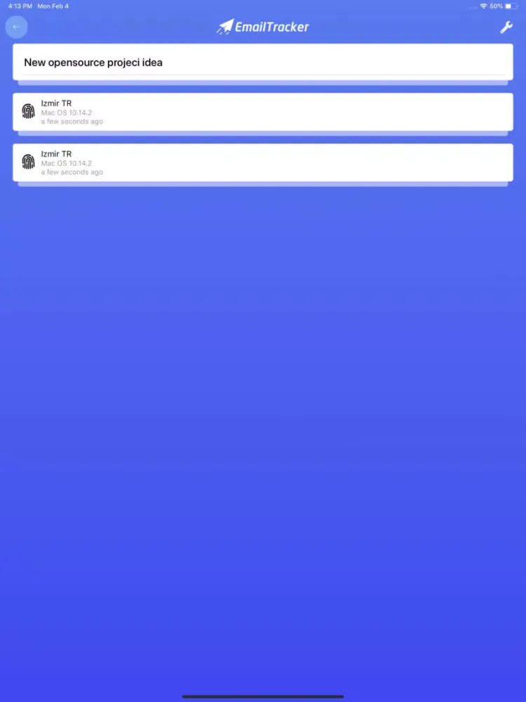 E-Mail Tracker iPad  スクリーンショット