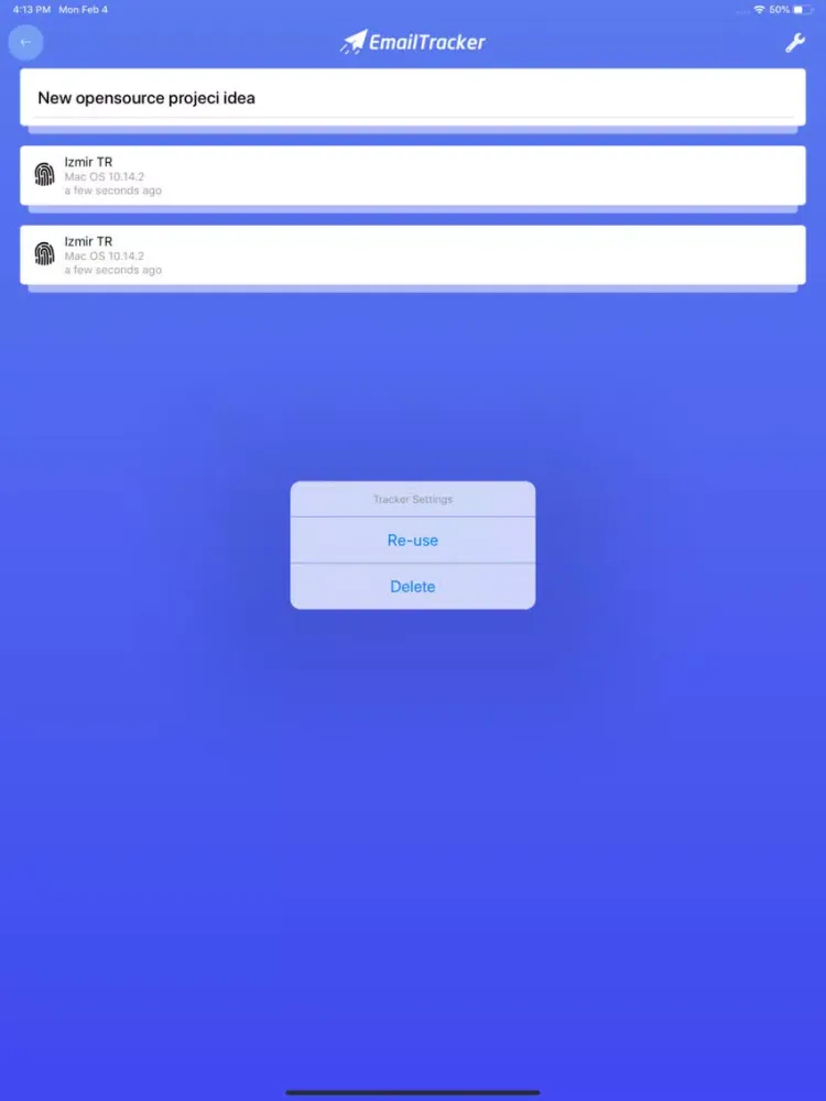 E-Mail Tracker iPad  スクリーンショット
