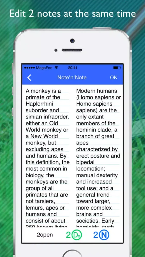 تصاویر Note & Do Premium - creating and editing two notes with to-do lists at the same time on one screen