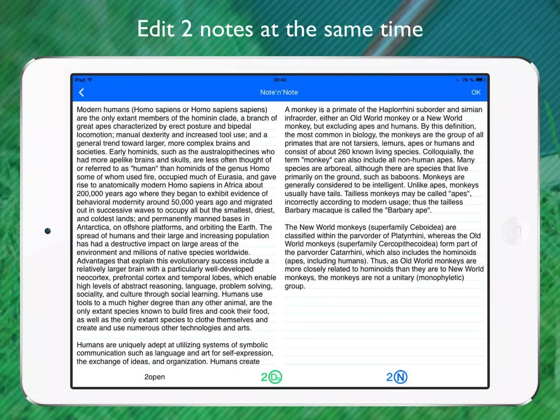 Скриншоты Note & Do - creating and editing two notes with to-do lists at the same time on one screen iPad 