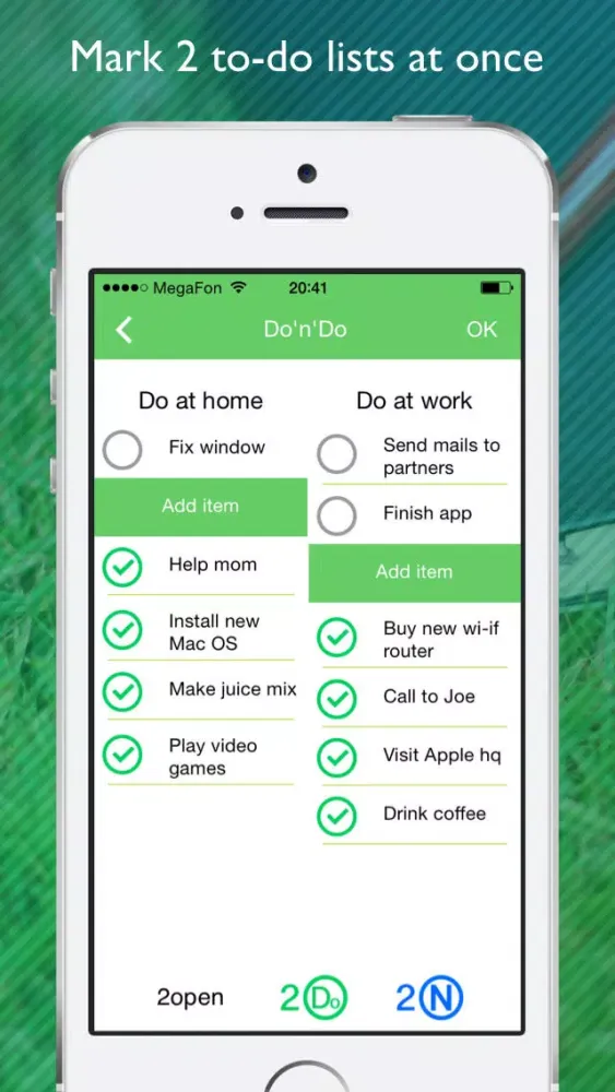 Скриншоты Note & Do - creating and editing two notes with to-do lists at the same time on one screen