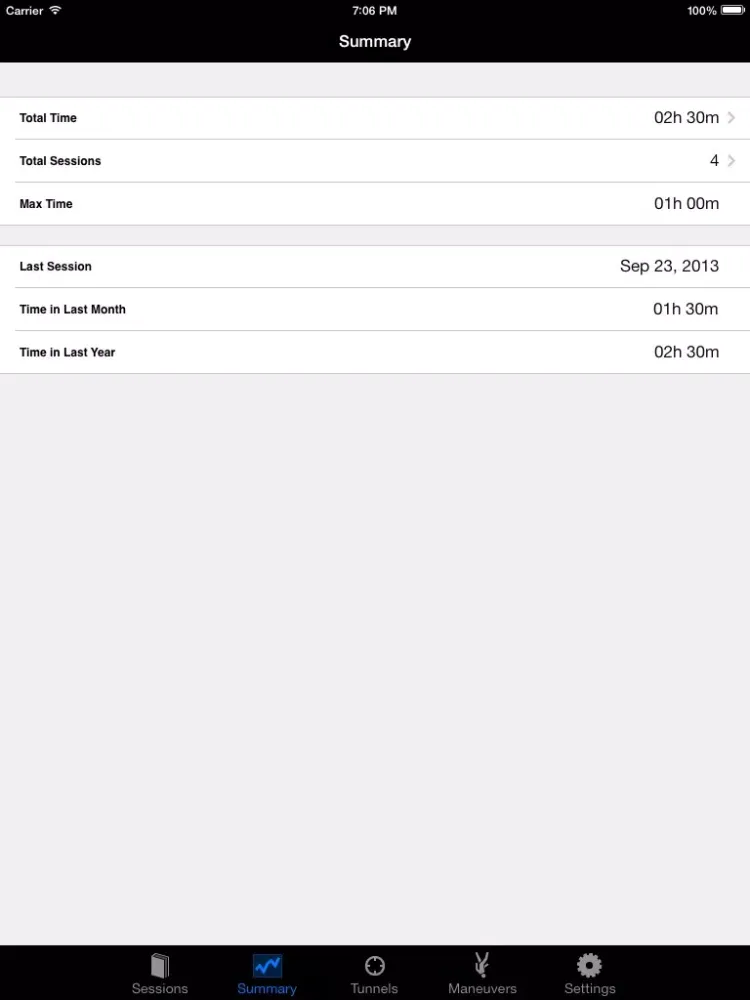 ภาพหน้าจอของ Wind Tunnel Logbook iPad 