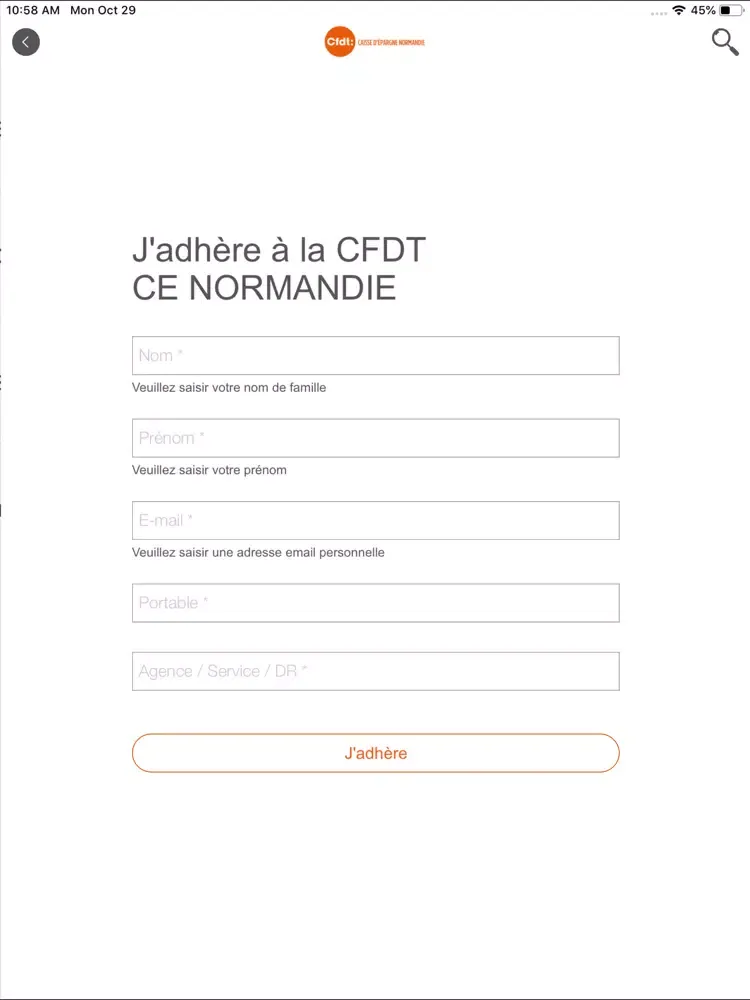 CFDT CE NORMANDIE iPad  スクリーンショット