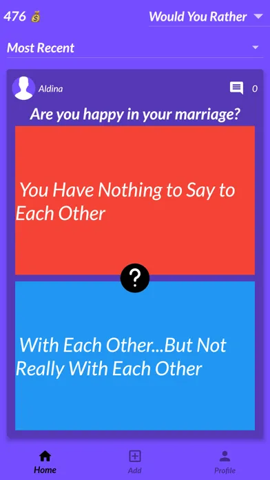 Zrzuty ekranu Would You Rather: Polls - Q&A