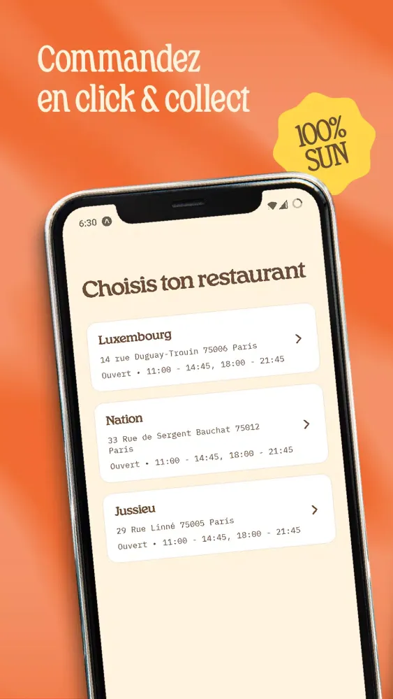 Capturas de pantalla de Cala - pâtes et salades