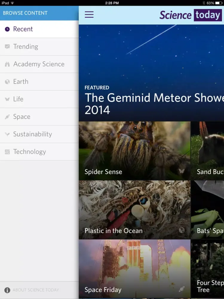 Скриншоты Science Today iPad 