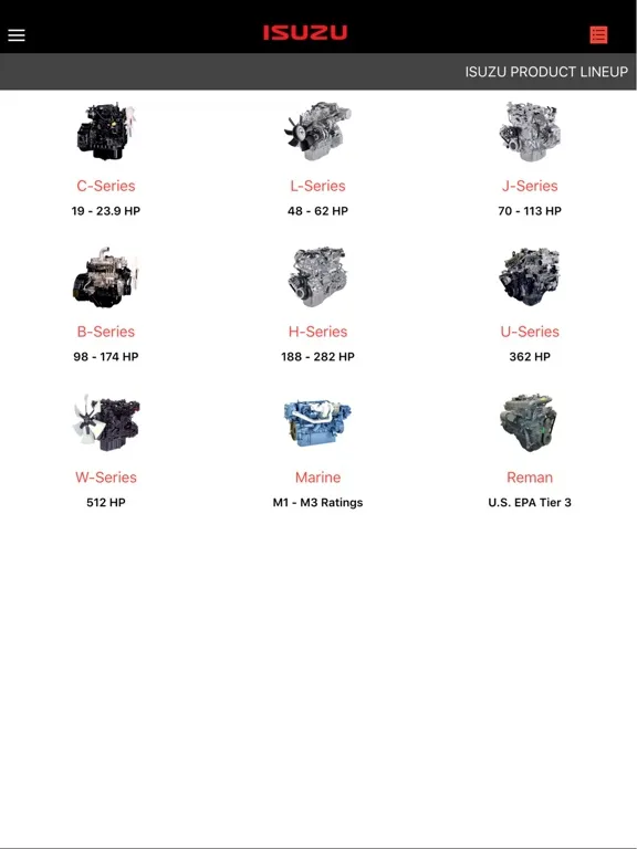 Isuzu Engines iPad  Ekran Görüntüleri