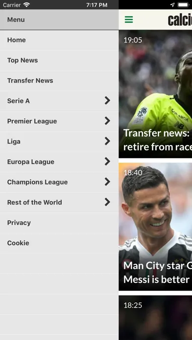 Zrzuty ekranu Calciomercato.com English