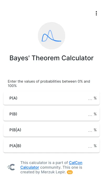 Capturas de pantalla de Bayes Theorem Calculator