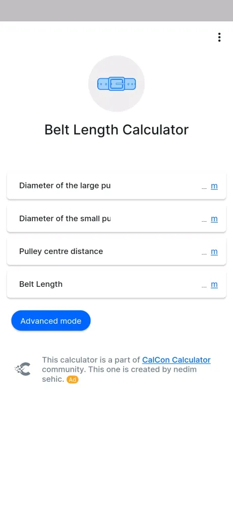 Belt Length Calculator Ekran Görüntüleri