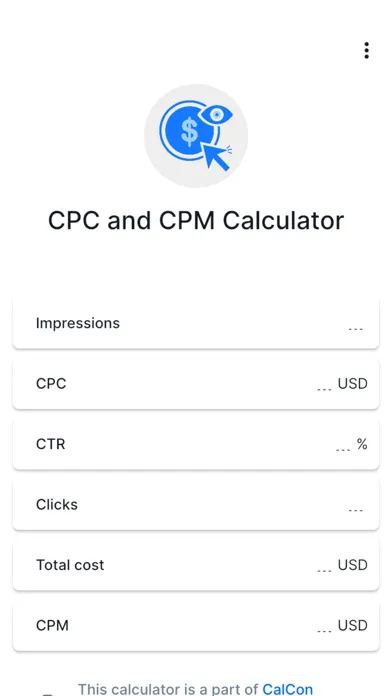 Screenshot di CPC and CPM Calculator