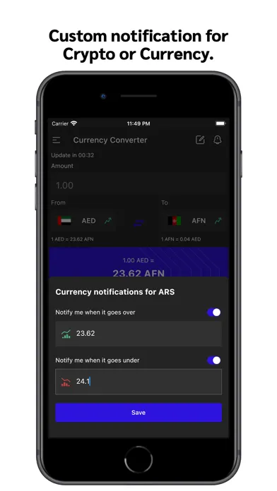 Tangkapan layar Currency & Crypto Tracker Live
