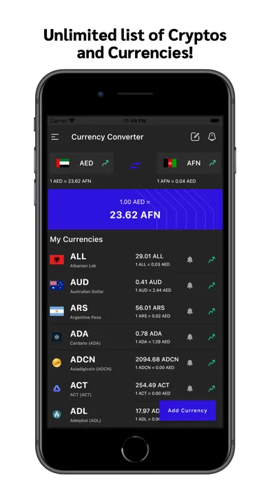 Tangkapan layar Currency & Crypto Tracker Live