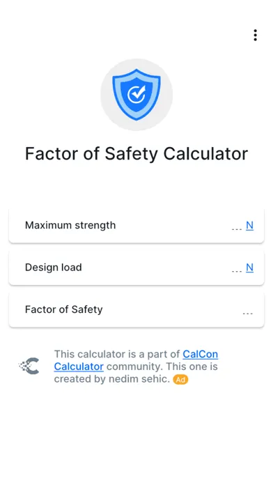 تصاویر Factor of Safety Calculator