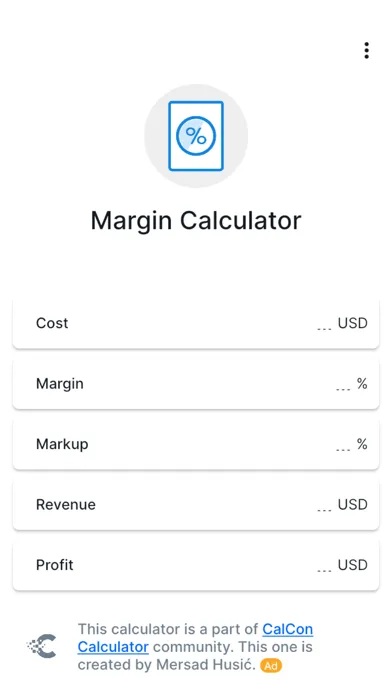 ภาพหน้าจอของ Margin Calculator - CalCon